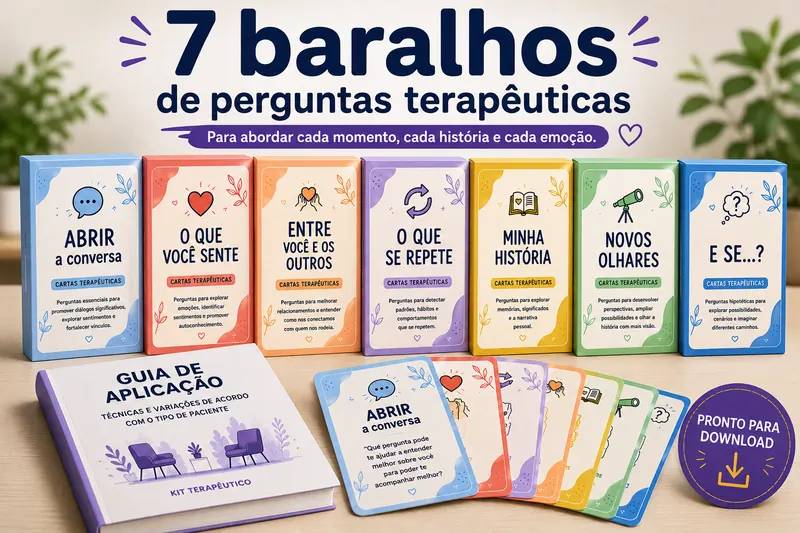 Kit Terapêutico de Perguntas Estratégicas - mockup completo